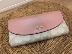 COACH ピンク ベージュ 長財布