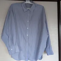GU 長袖シャツ ブルー ストライプ L