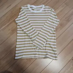 無印良品　130cm ボーダー長袖カットソー