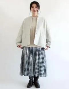 匿名送料込　新品●SM2 サマンサモスモス　ノーカラーショートコート　グレー　F