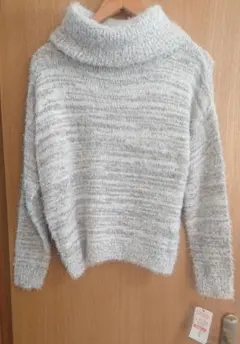 未使用タグ付き しまむらアベイル フェザータートルネックニット M グレー