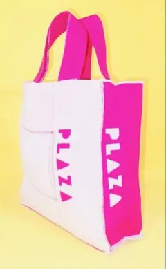 限定ソニープラザKNIT365×PLAZAニットトートバッグtote蛍光ピンクのサムネイル
