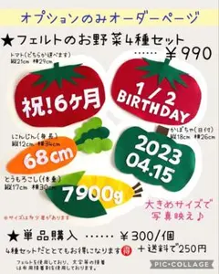 ハーフバースデー キューピーハーフ フェルトのお野菜セット