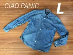 CIAOPANIC デニムシャツ ストライプ襟付きLサイズ