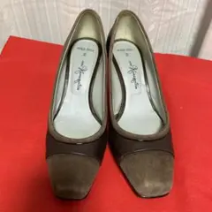 銀座かねまつ　パンプス ヒール　25.0cm ブラウン