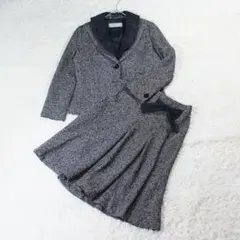 マックスマーラ 大きいサイズ ノーカラーツイードロングジャケット 42