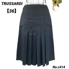 トラサルディ　TRUSSARDI 膝丈スカート　36/S フェイクレザー　黒のサムネイル