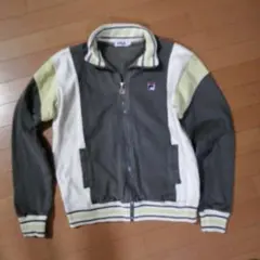 FILA ジップアップジャケット グレー/ホワイト/イエロー L パーカー