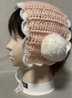 【お値下げ】バブーシュカ・ボンネット・ヘッドドレス(ポンポン付き)②