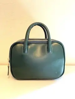 【超割引♪】グリーンレザー ミニハンドバッグ