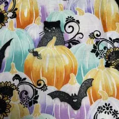 ロバートカフマン　ハロウィン　黒猫　パンプキン柄　usaコットン　廃版レア