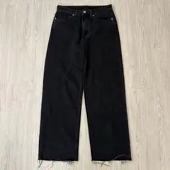 H&M ワイド ストレートデニム 黒 美品 新品