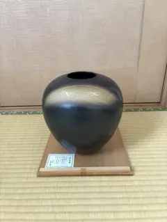 たち吉　幽彩　花生　陶器花瓶　鶴　和風花器 京焼　清水焼のサムネイル