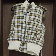 J-honey チェック柄ファー付きベスト Lサイズ