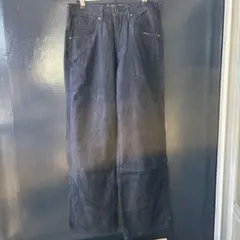 ダークブルー ワイドストレートデニム