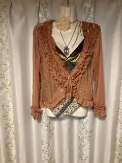 フリルカーディガン フェアリーグランジ　森ガール　y2k グランジ　平成ギャル