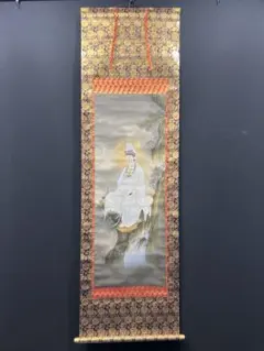 美品 掛け軸 狩野芳崖筆「悲母観音」重要文化財 限定品 印刷 仏教美術