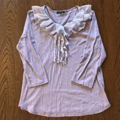 フリル付き薄紫色トップス Mサイズ　セモア