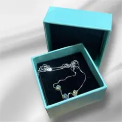 ギフトBOX付⭐️シルバー キューブ型 ネックレス クリスタル S925 贈り物