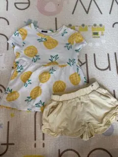 GAP パイナップル柄 半袖Tシャツ ショートパンツ セット