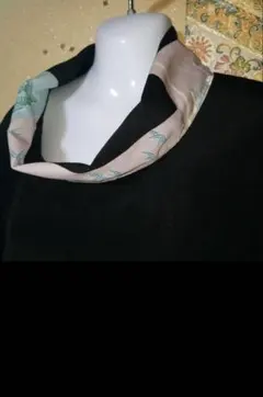 着物リメイク黒留袖扇鳳凰ワンピース