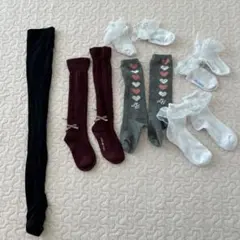 キッズ靴下セット ハート柄 フリル付きなど