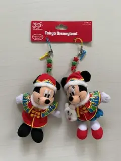ディズニーランド　ぬいば　ミッキー　ミニー　ぬいぐるみ　クリスマス　ストラップ