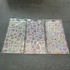 かわいいキャラクター　ステッカー　シマエナガ　ネコ　うさぎ　3枚セット