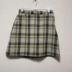 チェック柄 ミニスカート グリーン系のサムネイル