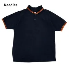 Needles ニードルス ライン 半袖 ポロシャツ シャツ ブラック Mのサムネイル