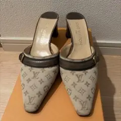 LOUIS VUITTON ミュール ベージュ・ブラウン 中ヒール