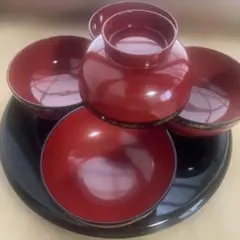 どんぶり椀、汁椀、箸置き、お盆 4点×5人用 - メルカリ