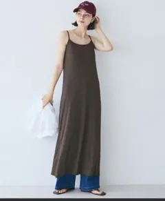coca　OUTBRA　リブキャミワンピース　ブラウン　L