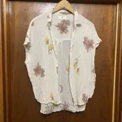 r.p.s 花柄 半袖カーディガン　Mサイズ