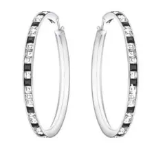 【スワロフスキー】クリスタルフープピアス