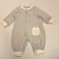 バースデー　オーガニックコットン ロンパース くま柄 60-70 ベビー服