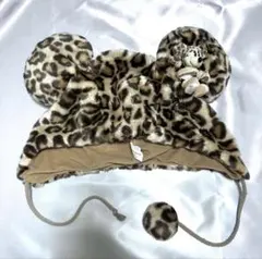 【本日発送◎】ディズニー ミニー ヒョウ柄 ファンキャップ 被り物 ブラウン
