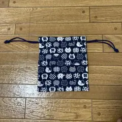 猫柄の巾着袋