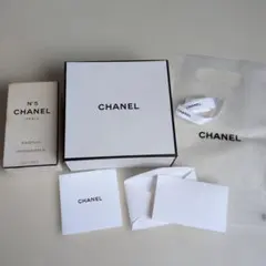 CHANEL　ギフトボックスセット　りぼん　レターセット　ビニール袋　香水から箱
