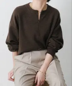 COLLAGE GALLARDAGALANTEジップスウェットライクニット