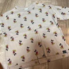 新品　95　ミッキー　総柄　ベージュ　ディズニー　フタフタ