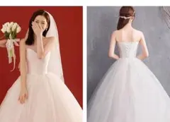 ストラップレス フレア Aライン ウェディングドレス