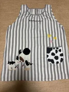 くまのがっこう ストライプ柄エプロン