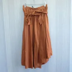 コムサイズム ロングスカート フレアスカート アシンメトリー ブラウン M