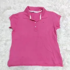 訳あり✿TOMMY HILFIGER/ ポロシャツ/ 半袖/ピンク/Mサイズ