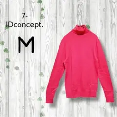 7-IDconcept.　タートルネックセーター　ウール　長袖　無地　ピンクのサムネイル