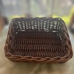 籐製ブラウン収納バスケット