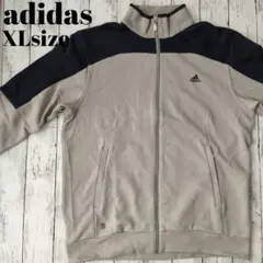 アメリカ古着　アディダス　スウェット　フルジップ　ロゴ　シンプル　大きいサイズ