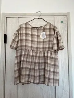 【新品】バースデイ tete a tete リネン チェック トップス 半袖
