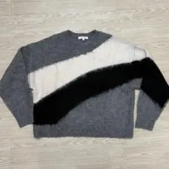 GLOBAL WORK グレー ストライプ ニット M